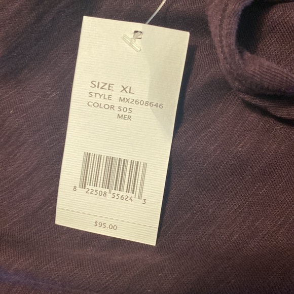 MENS VINCE MAROON LONG SLEEVE TEE W BUTTONS! - Picture 4 of 5